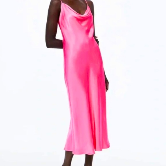 Zara Dresses Zara Xs Hot Pink Slip Dress Poshmark